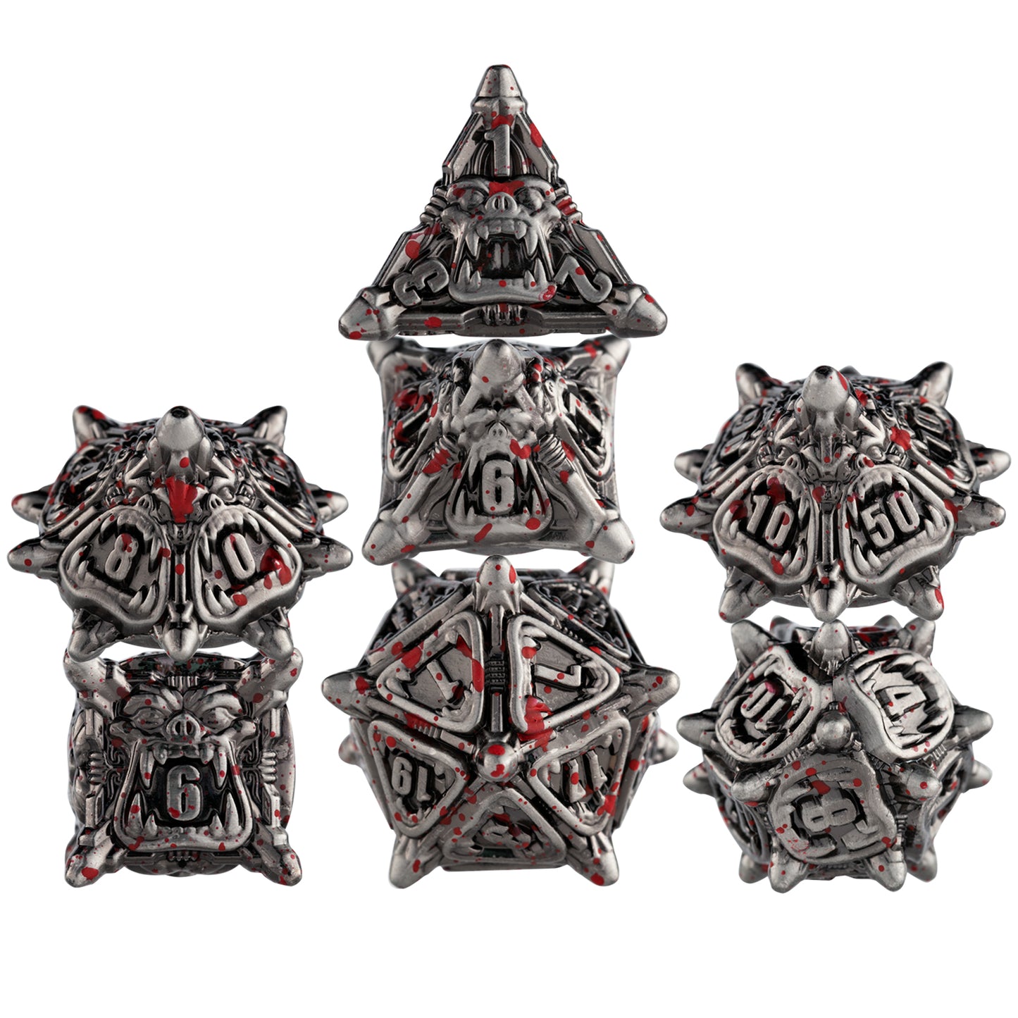 DND dice Warcraft Series Polyhedral Dice Set (7 pieces)(Ancient Nickel bloodstain )