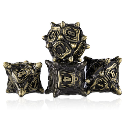 DND rpg dice Warcraft Series Polyhedral Dice Set (7 pieces)(Ancient bronze)