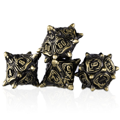 DND rpg dice Warcraft Series Polyhedral Dice Set (7 pieces)(Ancient bronze)