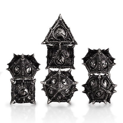 Dragon's Eye polyhedral dnd dice set for D&D RPG game metal dice(Antique Nickel )