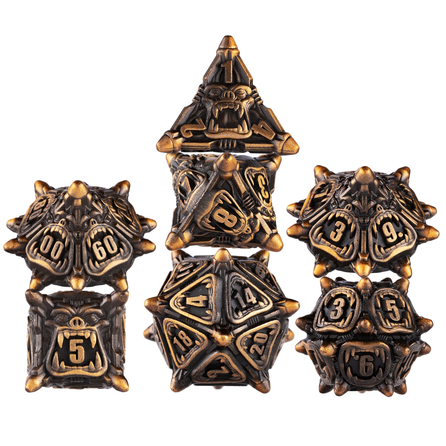 Warcraft Series Polyhedral Dice Set (7pieces)(Ancient Gold)