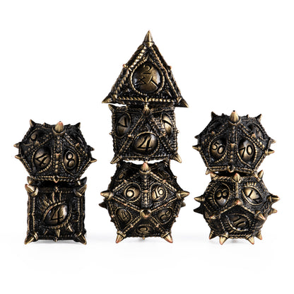 Dragon's Eye polyhedral dnd dice set for D&D RPG game metal dice(Ancient bronze )