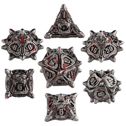 DND dice Warcraft Series Polyhedral Dice Set (7 pieces)(Ancient Nickel bloodstain )