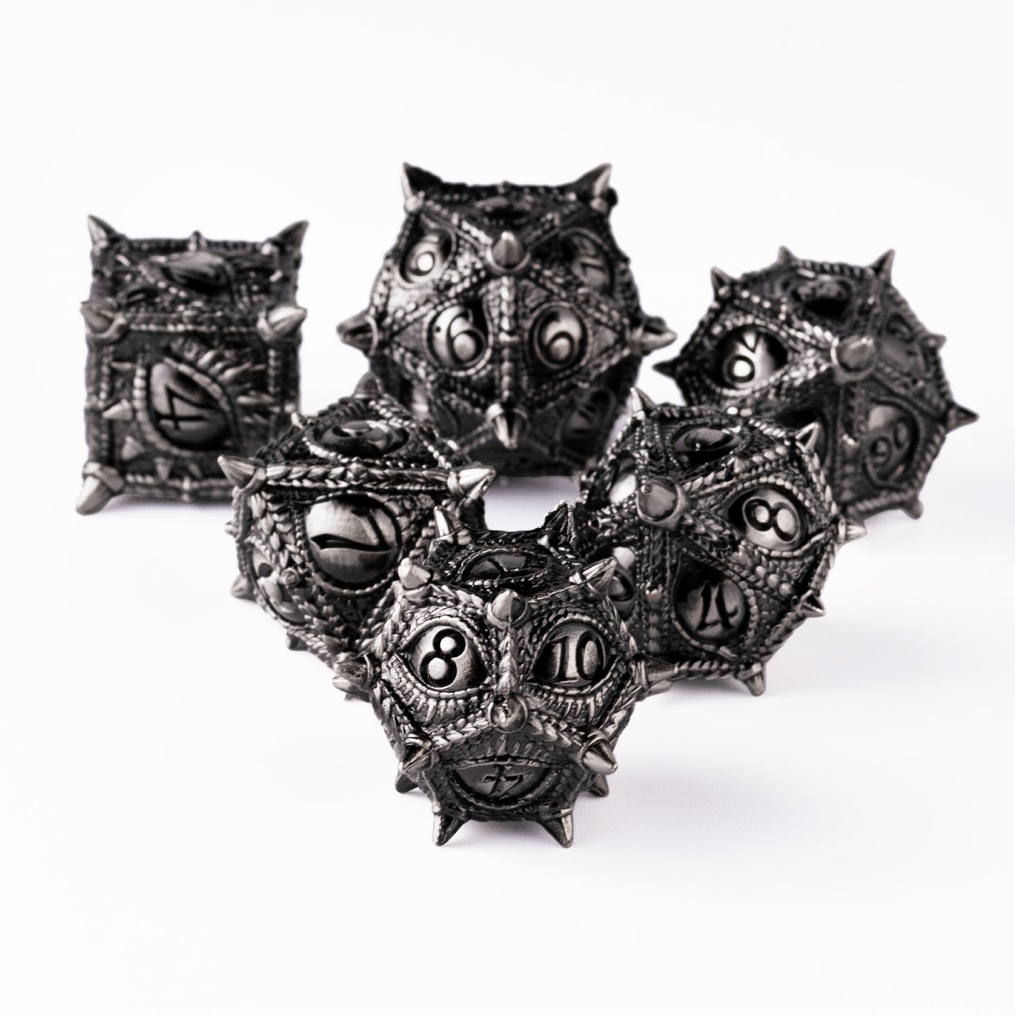 Dragon's Eye polyhedral dnd dice set for D&D RPG game metal dice(Antique Nickel )