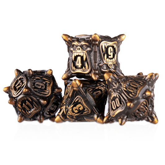 Warcraft Series Polyhedral Dice Set (7pieces)(Ancient Gold)