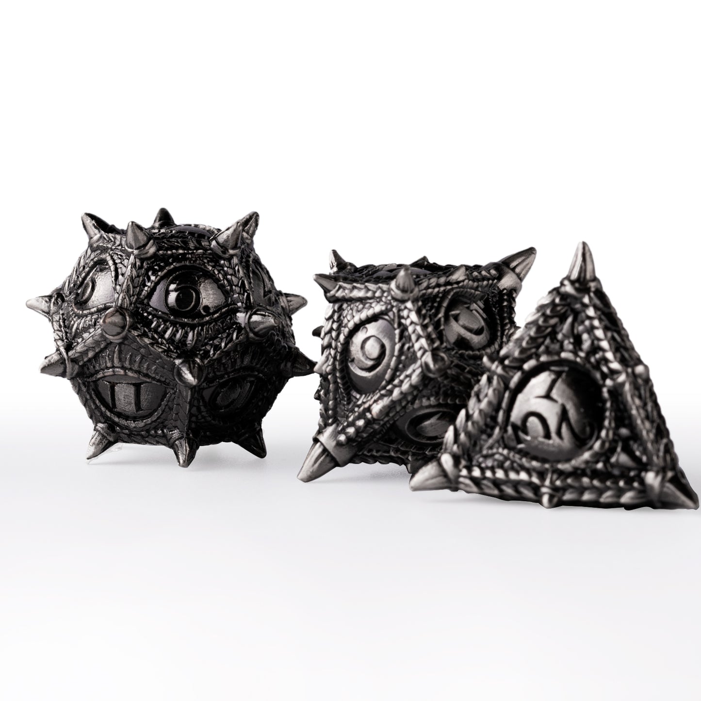 Dragon's Eye polyhedral dnd dice set for D&D RPG game metal dice(Antique Nickel )