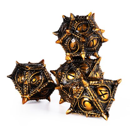 Dragon's Eye polyhedral dnd dice set for D&D RPG game metal dice(Ancient Golden )