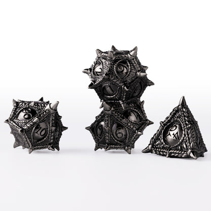 Dragon's Eye polyhedral dnd dice set for D&D RPG game metal dice(Antique Nickel )