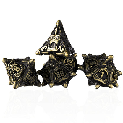 DND rpg dice Warcraft Series Polyhedral Dice Set (7 pieces)(Ancient bronze)