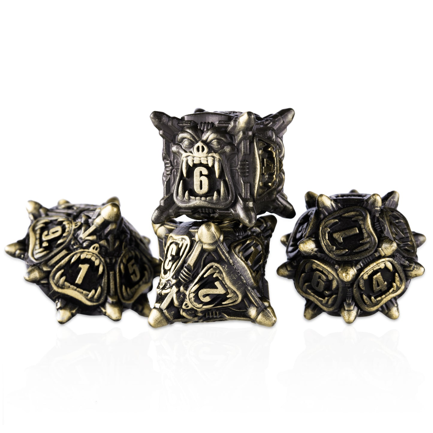 DND rpg dice Warcraft Series Polyhedral Dice Set (7 pieces)(Ancient bronze)